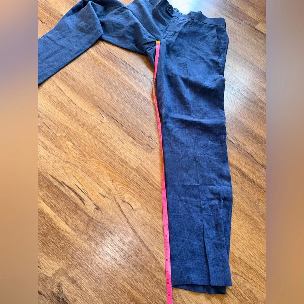 Bar III Men's Navy Dress Pants Slim Fit 100% Linen Size W34 L32